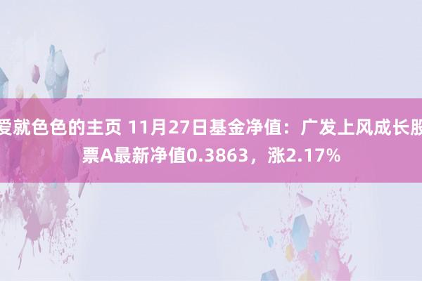 爱就色色的主页 11月27日基金净值：广发上风成长股票A最新净值0.3863，涨2.17%