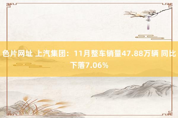 色片网址 上汽集团：11月整车销量47.88万辆 同比下落7.06%
