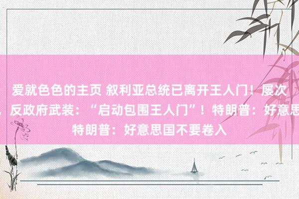 爱就色色的主页 叙利亚总统已离开王人门！屡次响起爆炸声，反政府武装：“启动包围王人门”！特朗普：好意思国不要卷入