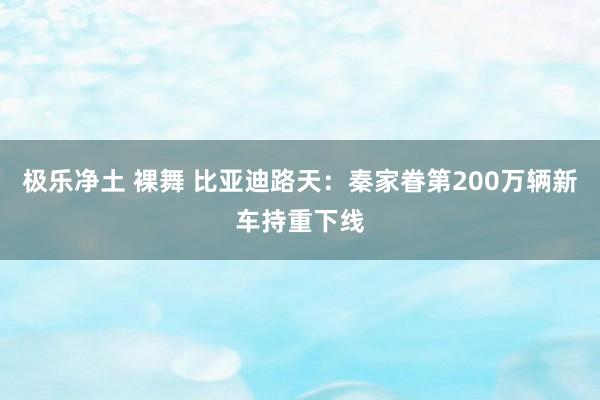 极乐净土 裸舞 比亚迪路天：秦家眷第200万辆新车持重下线
