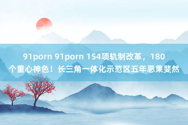 91porn 91porn 154项轨制改革，180个重心神色！长三角一体化示范区五年恶果斐然