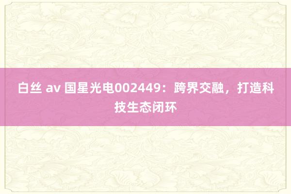 白丝 av 国星光电002449：跨界交融，打造科技生态闭环