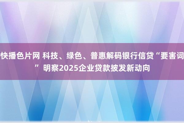 快播色片网 科技、绿色、普惠解码银行信贷“要害词” 明察2025企业贷款披发新动向