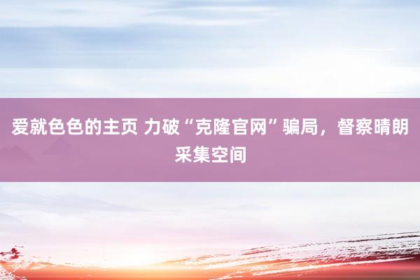 爱就色色的主页 力破“克隆官网”骗局，督察晴朗采集空间