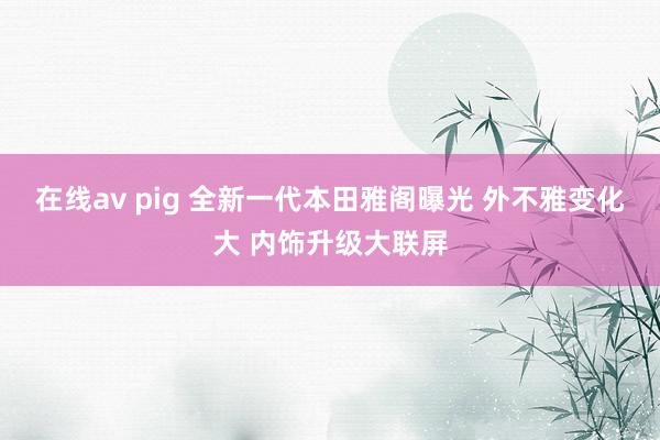 在线av pig 全新一代本田雅阁曝光 外不雅变化大 内饰升级大联屏