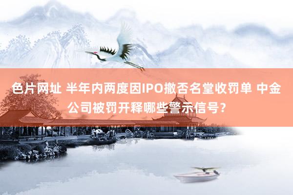 色片网址 半年内两度因IPO撤否名堂收罚单 中金公司被罚开释哪些警示信号？
