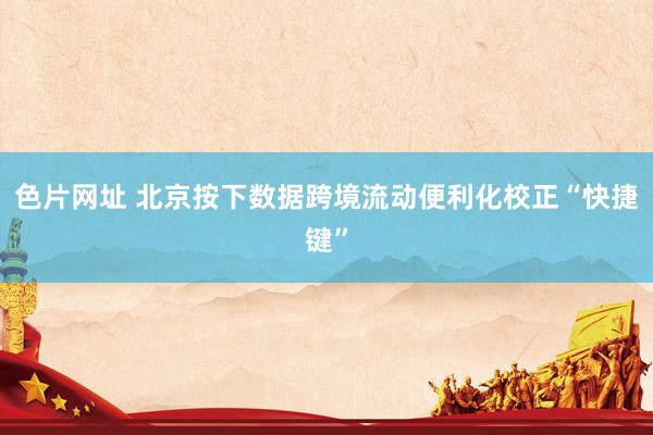 色片网址 北京按下数据跨境流动便利化校正“快捷键”